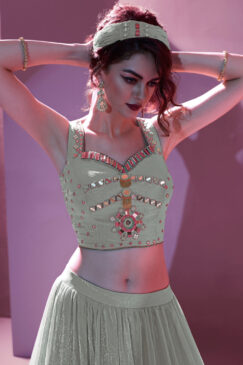 Alternative view of Grey Sangeet Party Wear Lehenga Choli