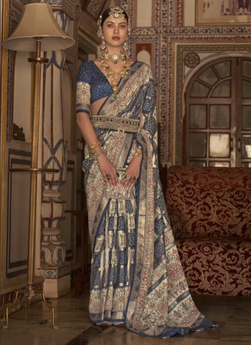 Blue Traditional Silk Saree