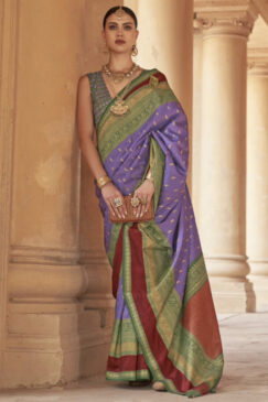 Purple Traditional Silk Saree