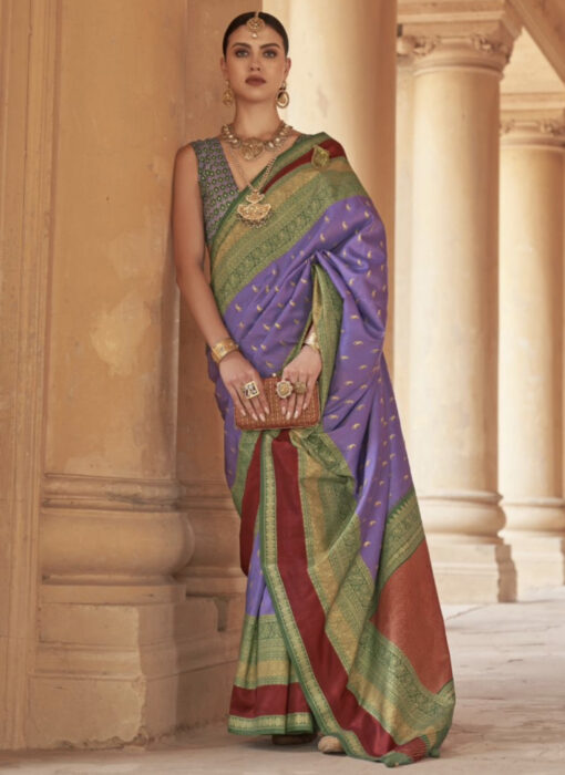 Purple Traditional Silk Saree