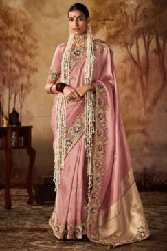 Pink Kanjivaram Silk Wedding Saree