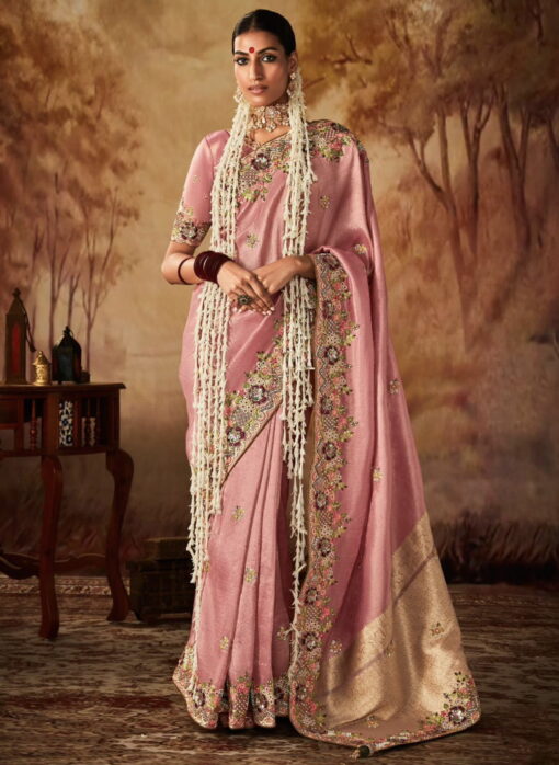 Pink Kanjivaram Silk Wedding Saree