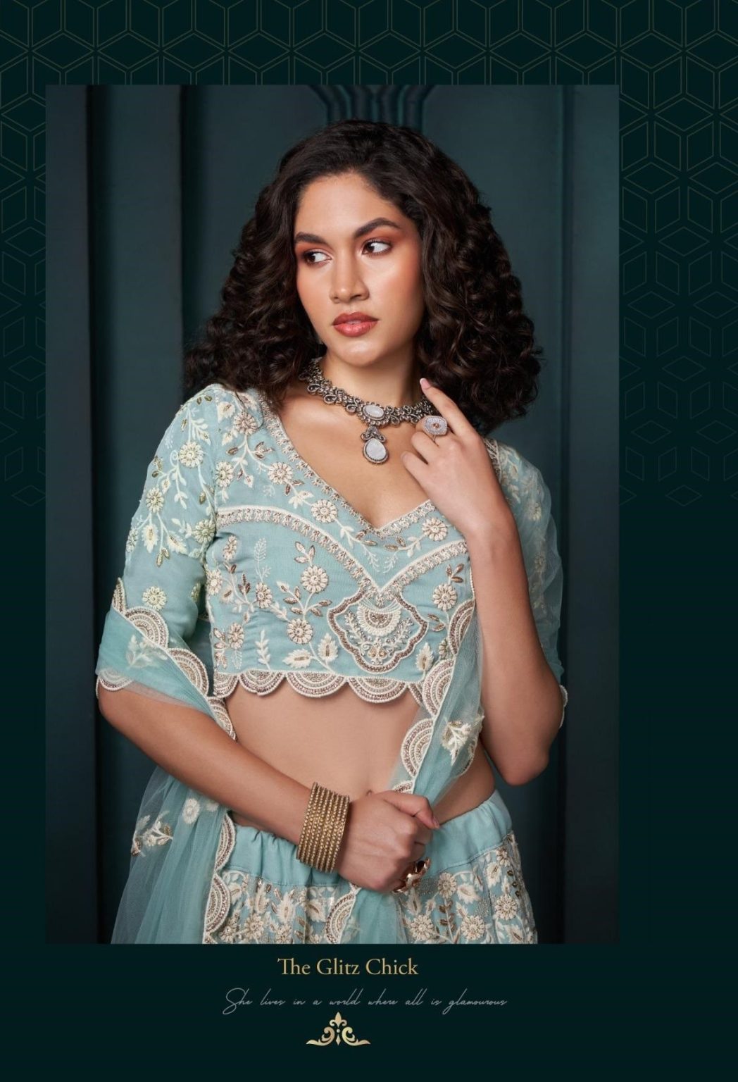 Firozi Blue Ombre Lehenga Choli