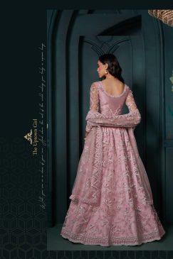 Alternative view of Net Fabric Beautiful Lehenga choli in Dusty Pink Color