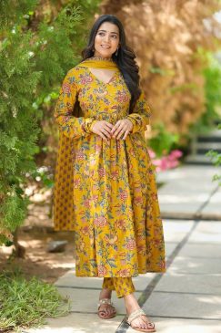 Summer Special Stay Cool & Stylish in cotton fabric in yellow color