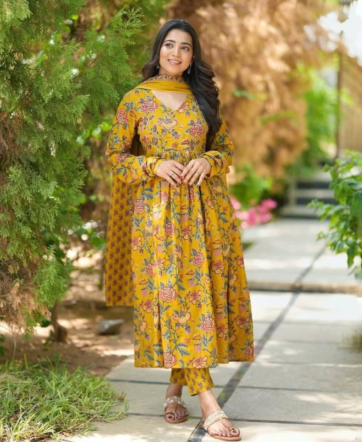 Summer Special Stay Cool & Stylish in cotton fabric in yellow color