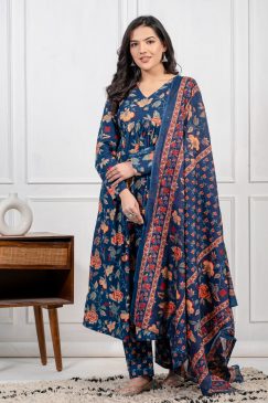 Summer Special Stay Cool & Stylish in cotton fabric in blue color
