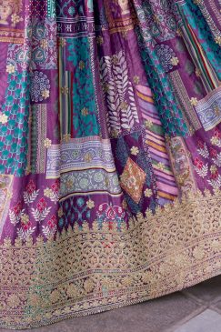 Alternative view of Purple Color Beautiful Lehenga Choli in Chinon Silk Fabric