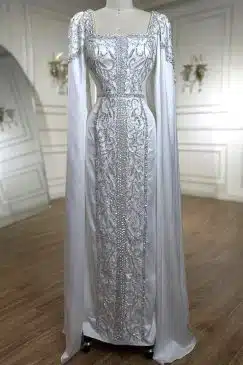 Embellished Cape Sleeve Modest Abaya Dress
