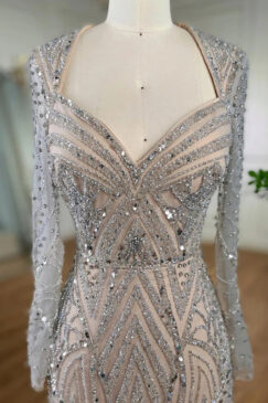 Alternative view of Modest Long Sleeve Sequin Embellished Evening Dress
