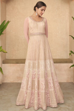 Pale Pink Floor Length Anarkali Gown