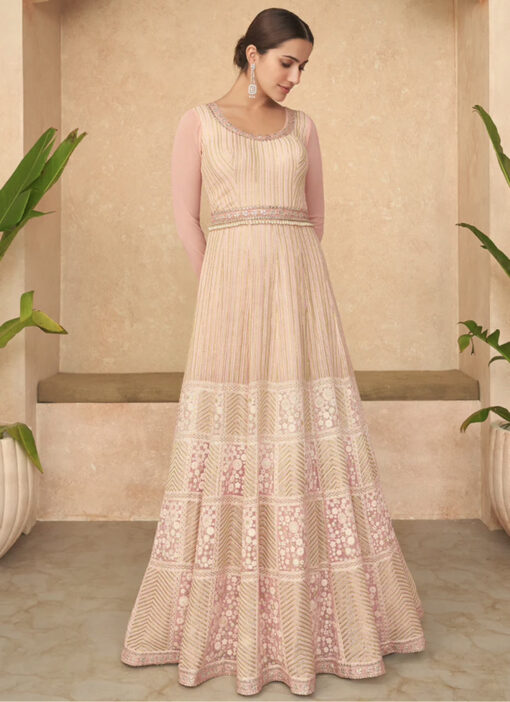Pale Pink Floor Length Anarkali Gown