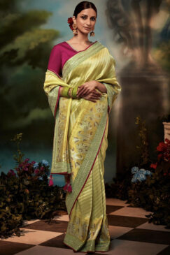 Green Woven Silk Wedding Saree