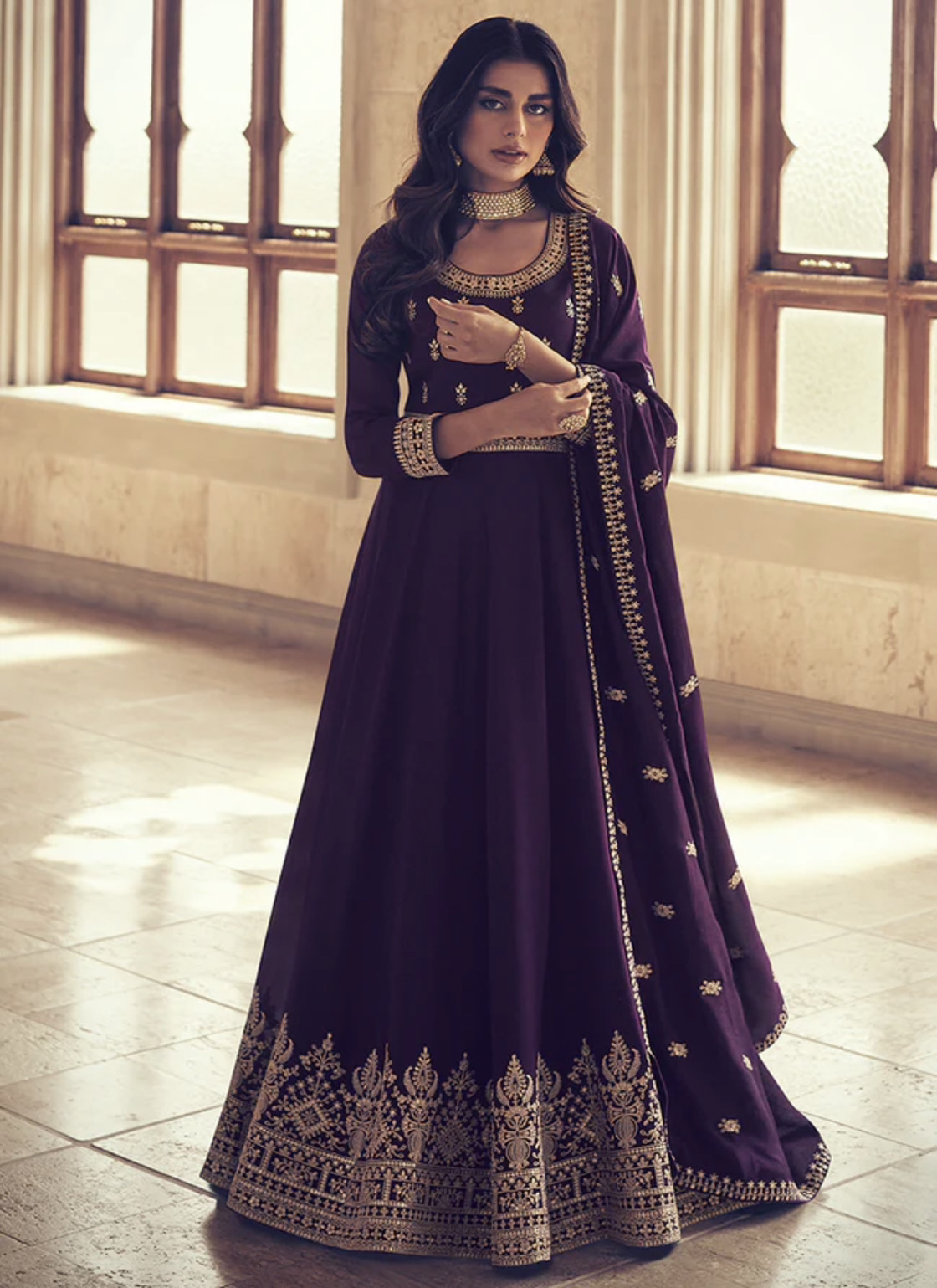 Silk sales embroidered dress