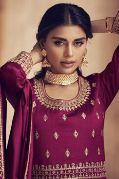 Alternative view of Pink Silk Embroidered Anarkali Suit