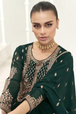 Alternative view of Green Floor Length Anarkali Suit