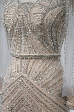 Alternative view of Elegant Long Sleeve Sequin Embellished Evening Bridal Party Dress