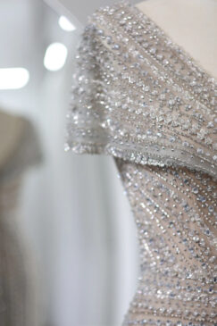 Alternative view of Elegant Cap Sleeve Sequin Embellished Evening Bridal Party Dress
