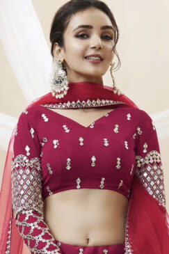 Alternative view of Hot Pink Georgette Embellished Lehenga Choli