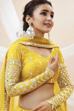 Alternative view of Yellow Georgette Embellished Lehenga Choli