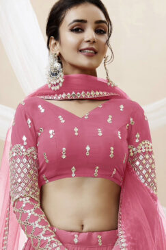 Alternative view of Pink Georgette Embellished Lehenga Choli