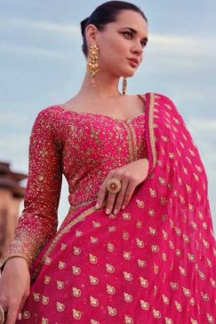 Alternative view of Pink Embroidered Anarkali Suit