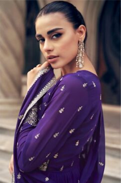 Alternative view of Purple Georgette Anarkali Lehenga Suit
