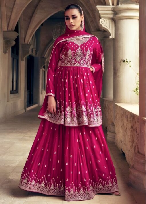 Pink Georgette Anarkali Lehenga Suit