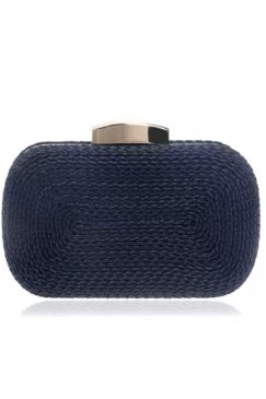 Blue Knitted Rope Style Clutch Bag