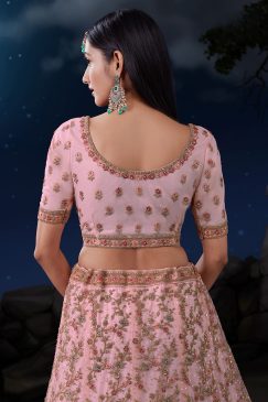 Alternative view of Pink Heavy Embroidered Bridal Lehenga Choli