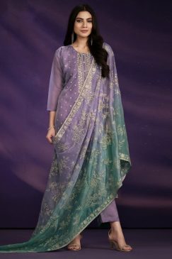 Purple Embroidered Salwar Kameez Suit