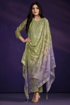 Green Embroidered Salwar Kameez Suit