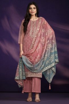 Pink Embroidered Salwar Kameez Suit