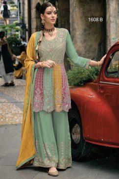 Desi Barbie Turquoise Embroidered Palazzo Suit
