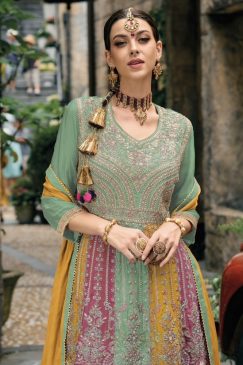 Alternative view of Desi Barbie Turquoise Embroidered Palazzo Suit