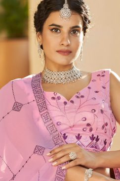 Alternative view of Shaded Pink & Purple Party Wear Lehenga Choli