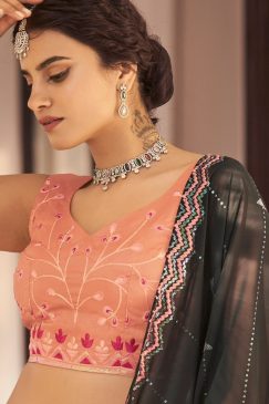 Alternative view of Shaded Orange & Green Party Wear Lehenga Choli