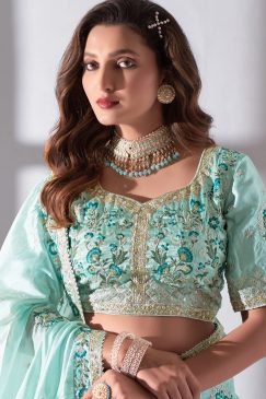 Alternative view of Blue Embroidered Party Wear Lehenga Choli