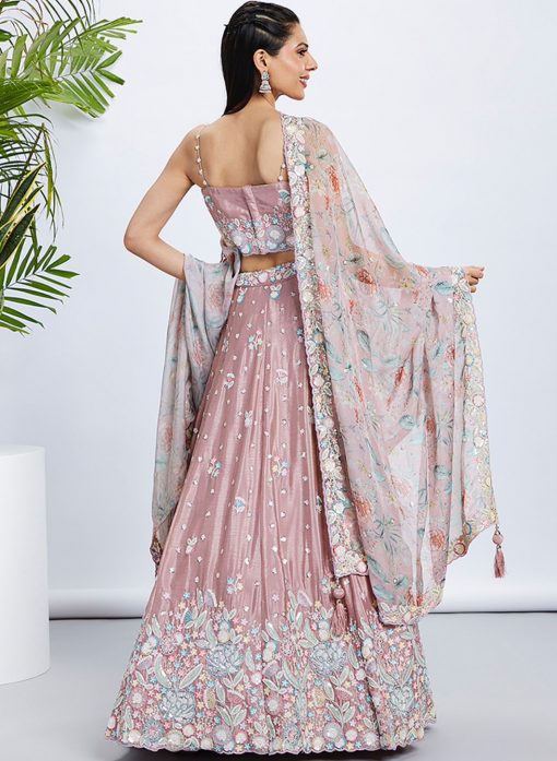 Floral printed Sequinned Ready To Wear Lehenga Choli