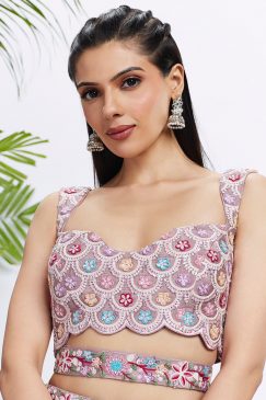 Alternative view of Rose Floral Sequinned Wedding Lehenga Choli