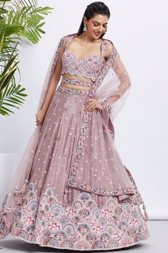 Rose Floral Sequinned Wedding Lehenga Choli
