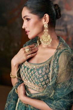 Alternative view of Green Printed Designer Lehenga Choli
