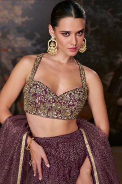 Alternative view of Wine Printed Designer Lehenga Choli