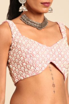 Alternative view of Rose Gold Sequin Embroidered Sungeet Lehenga Choli