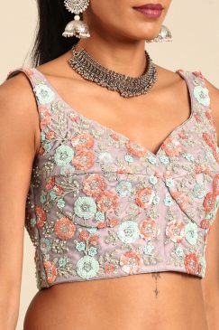 Alternative view of Mauve Sequin Embroidered Sungeet Lehenga Choli