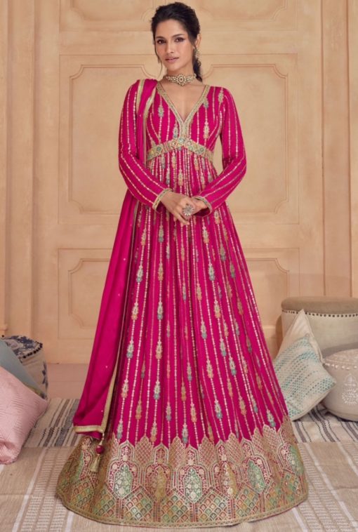 Pink Georgette Designer Anarkali Gown