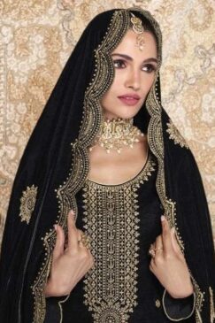 Alternative view of Black Velvet Embroidered Pant Suit