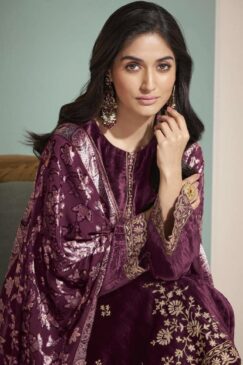 Alternative view of Plum Velvet Embroidered Pant Suit