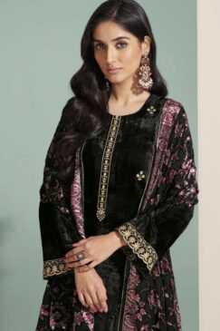 Alternative view of Black Velvet Embroidered Pant Suit