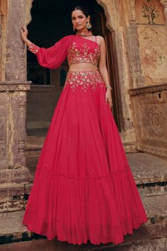 Pink Embroidered Designer Lehenga Choli